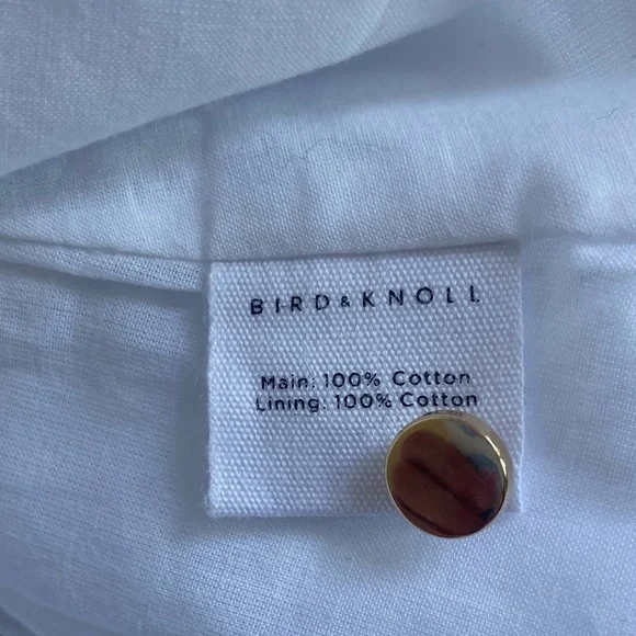 NWT BIRD & KNOLL MIKI DRESS white Maxi cotton voile Sz M $350 puff sleeves
